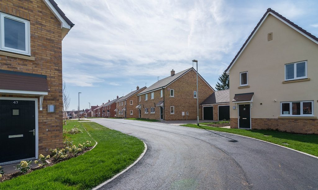 Finished houses and street at Beacon Barracks